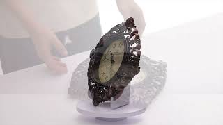 QI004932 - Clockswise 11" Classic Round Decorative Hanging Wall Clock W Ornate Floral Scroll Frame screenshot 2