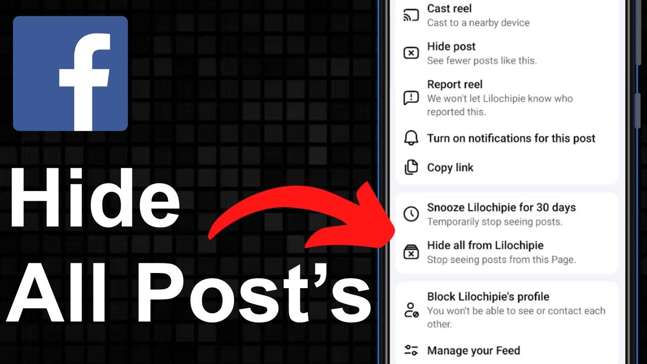 How To Hide All Posts From A Facebook Page - YouTube