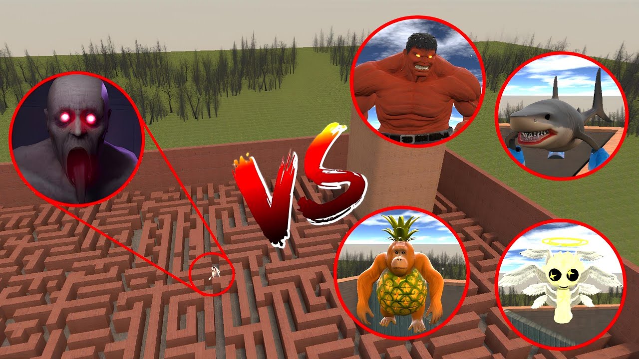 RED HULK  VS  SONIC VS TUNG TUNG SAHUR VS SCP 096 IN GARRY'S MOD.