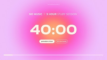 5-hour Aesthetic Pomodoro Timer for Studying 💗 Study Session with 10 minute break | Study With Me