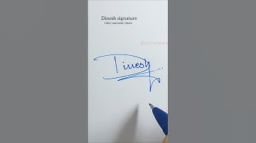 Dinesh signature design ❤️ | how to write a signature ✍️ #shorts #signature