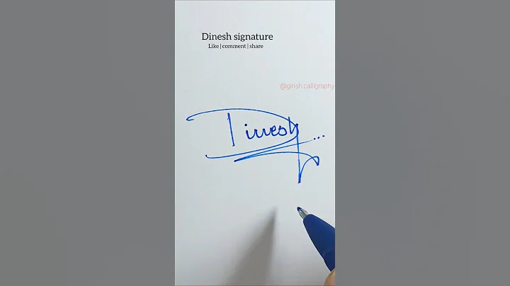 Dinesh signature design ❤️ | how to write a signature ✍️ #shorts #signature