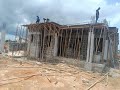 Approach view, carpentry work and rebars  in progress.