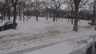 Taking a driver side look at the icy roads in North Texas