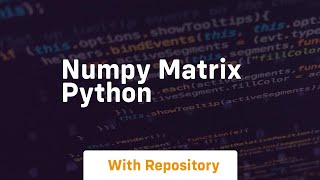 numpy matrix python