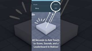 Points Leaderboard on Touch with Sound in 60 Seconds (Roblox Studio) #shorts