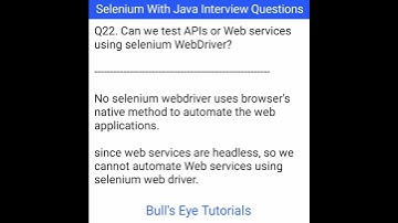 Can we test APIs or Web services using selenium WebDriver | Selenium interview Questions | #shorts