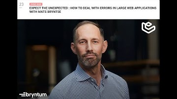 Developer Session: How to Deal with Errors in Large Web Applications
