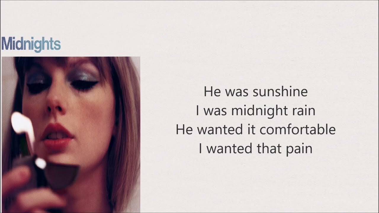 Taylor Swift Midnight Rain Lyrics YouTube