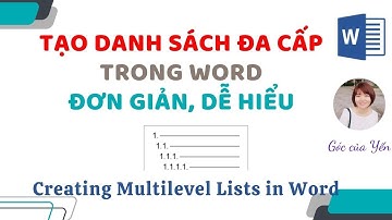 Cách tạo danh sách đa cấp Multilevel List trong Word, Góc của Yến