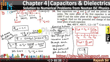 Q.34 Chapter 4 : Capacitors & Dielectrics | Solution to numerical problem from Nootan ISC Physics