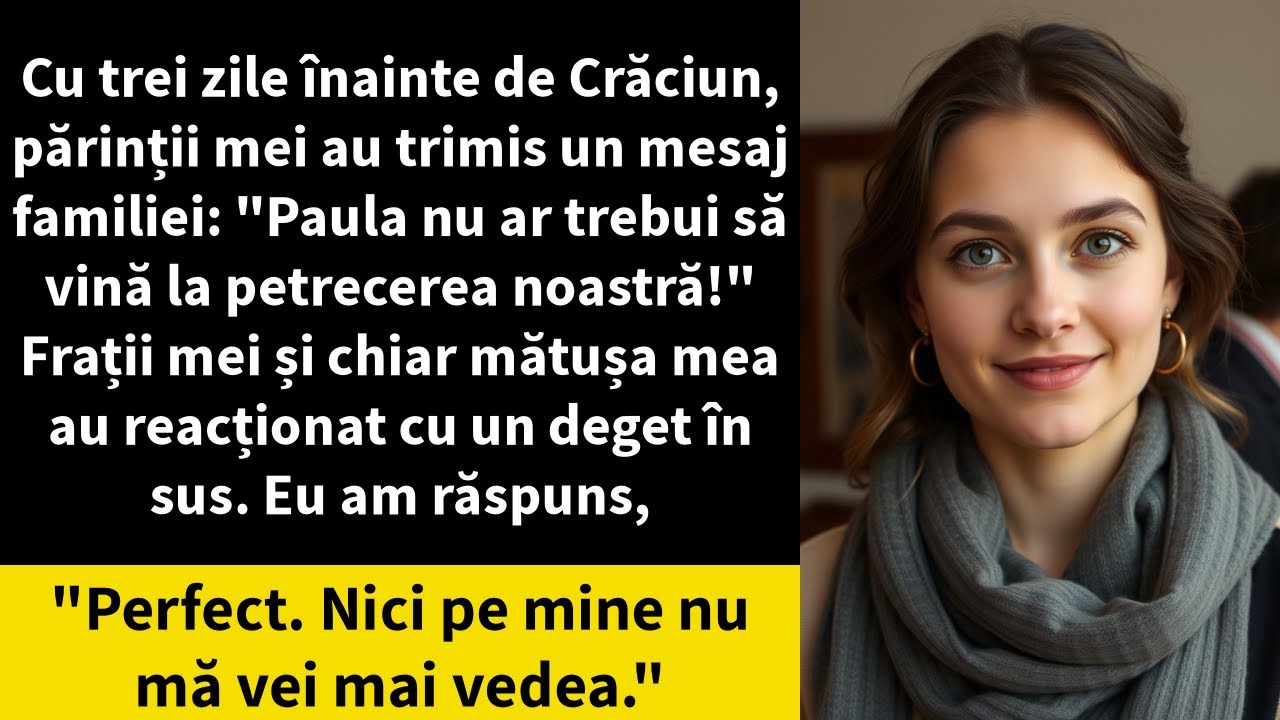 Cu trei zile înainte de Crăciun, părinții mei au trimis un mesaj familiei: 