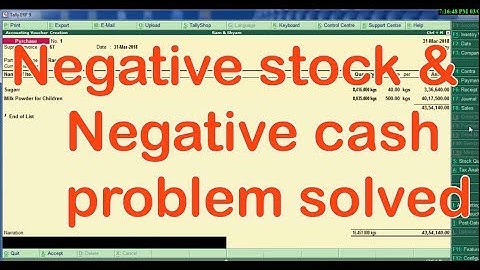 Negative stock in tally erp-9