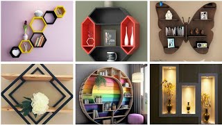 Wooden Floating Shelf Design Ideas 2024 | Modern Hanging Shelf ideas | Handmade Shelf DIY #walldecor