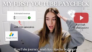How Much YouTube Paid Me With 2,000 Subscribers | my analytics u0026 tips for starting a YouTube channel