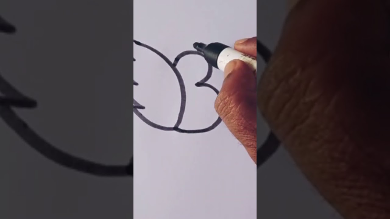 How to draw a flying Bird/easy sparrow flying bird from number 3/easy way