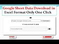 Google Sheet Data Download in Excel Format II गुगल शीट के डेटा को कैसे एक्सल में डाउनलोड करें