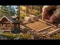 Miniature DIY Construction Timelapse | Building an Amazing Tiny Mountain Cabin with Real Wood