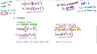 Math 107 — Section R5 - Factoring - Extra Examples
