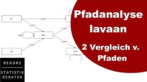 Pfadanalyse mit R lavaan: 2. Vergleich von zwei Pfaden