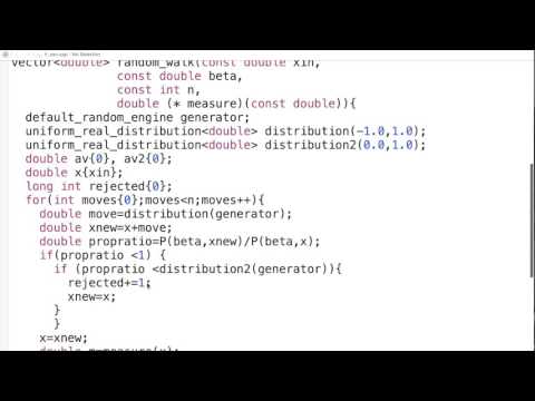 Metropolis algorithm and the 1D oscillator-C++