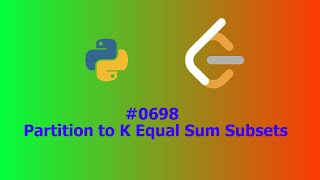 No Sound Leetcode 698: Partition to K Equal Sum Subsets