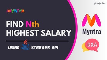Java 8 Q&A | 🔥 Asked in Myntra | Find Nth Highest Salary Using Java Streams API | JavaTechie