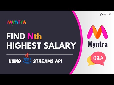 Java 8 Q&A | 🔥 Asked in Myntra | Find Nth Highest Salary Using Java Streams API | JavaTechie