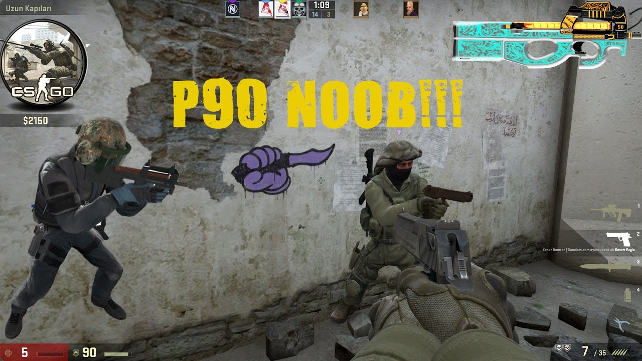 CS:GO REKABETÇİ... P90 NOOB :) - YouTube