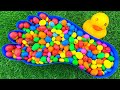 Oddly Satisfying Video l Mixing Beads with Rainbow Candy Foot Bathtub & Magic Skittles Ducks ASMR