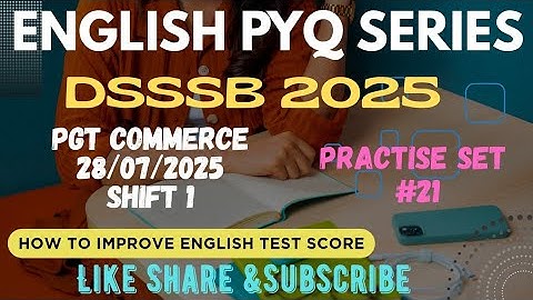 || DSSSB ENGLISH PRACTICE SET 21||#dsssbexamwindow @dsssbexamwindow 