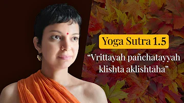 Yoga sutra 1.5  Vritayyah pañchatayyah klishtā aklishtāha