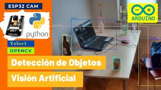 DETECCION DE OBJETOS CON ESP32 CAM | VISION ARTIFICIAL PYTHON + OpenCV + Yolov3 (TIEMPO REAL)