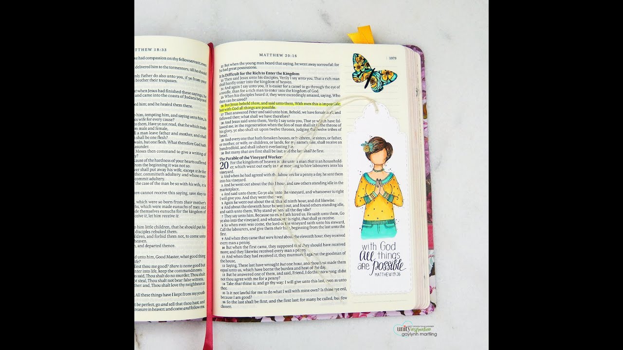 Bible Journal Bookmark Tag with Stamping & Copic Markers - YouTube