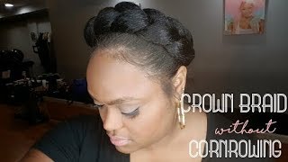 Faux Halo/Crown Braid WITHOUT Cornrowing