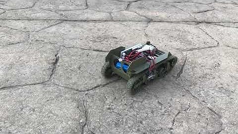 1/16 RC M5A1 Stuart tank conversion - running test