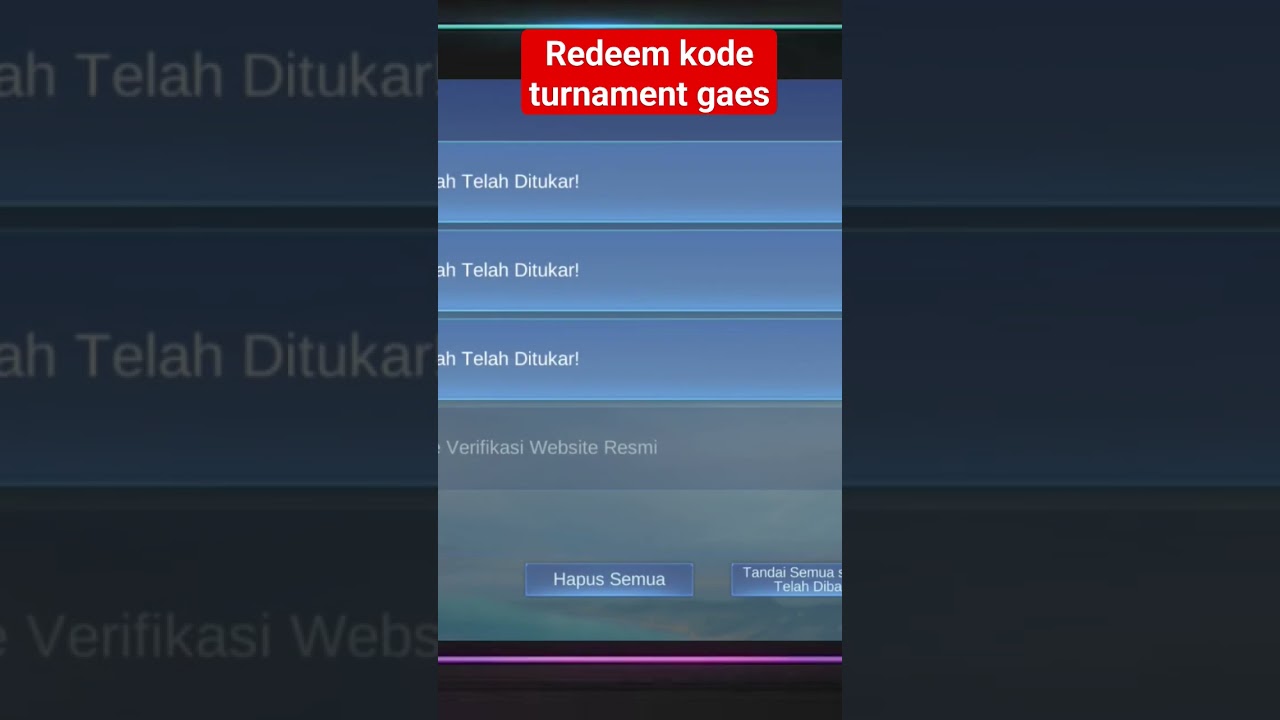 sore yang indah untuk Redeem kode turnament 