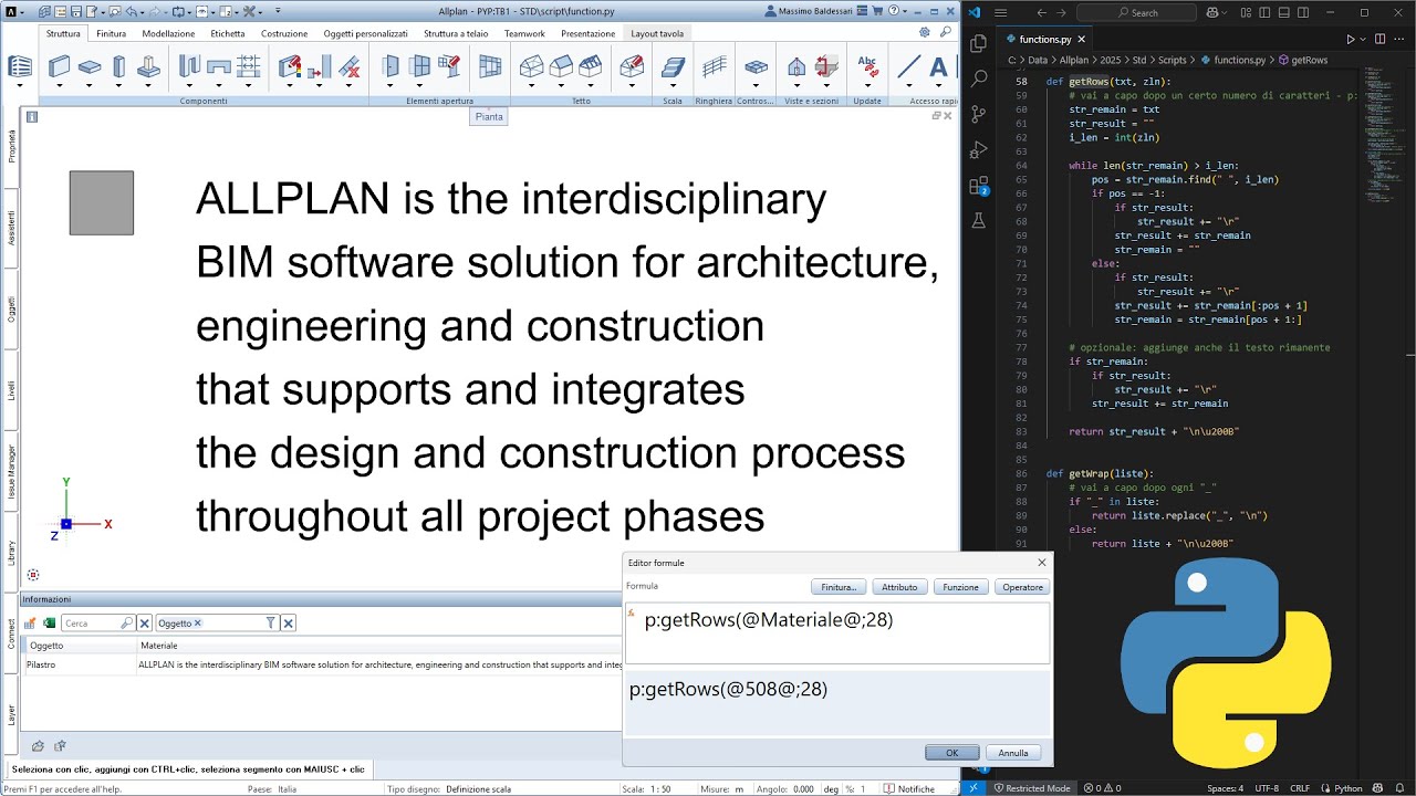 ALLPLAN Dynamic Labels with Python - YouTube