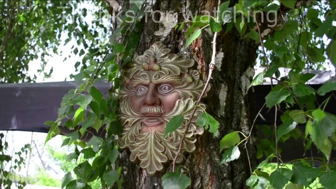 DIY Making a decor green man, forest spirit from concrete mold - YouTube