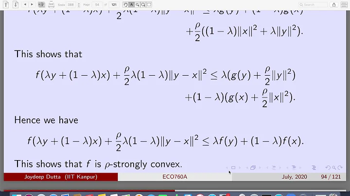 ECO760A : Mathematical Analysis for Economics :  Lecture 14a : Strong Convexity