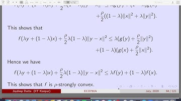 ECO760A : Mathematical Analysis for Economics :  Lecture 14a : Strong Convexity
