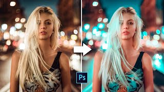 Blend Màu Lung Linh Cho Ảnh Chụp Đêm Trong Photoshop - Cyan & Teal Color screenshot 3
