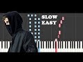 Alan Walker - Darkside (SLOW EASY PIANO TUTORIAL)