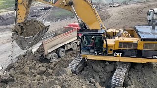 Amazing Caterpillar 390D Excavator Operators Loading Trucks 2 Hours Long - Mega Machines Movie