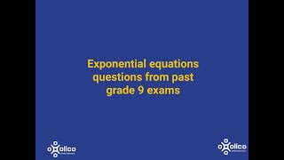 Gr 9 Exponential Equation Exam Questions