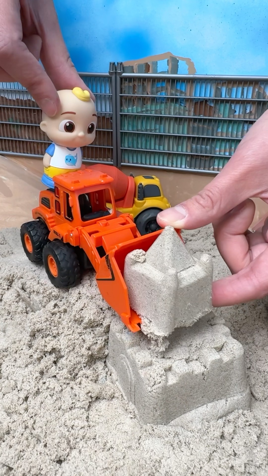 Can you build a sandcastle ? with Toy Excavators? CoComelon Toys! #shorts