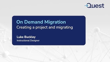 Creating a project and migrating in On Demand Migration