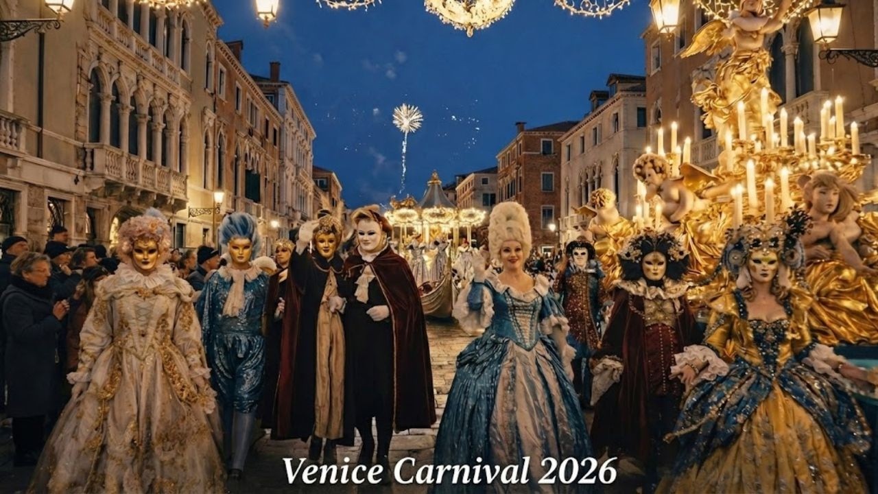 Venice Carnival 2026 POV Walk at the Parade 🇮🇹🎭 | 4K Venice Italy | Masks, Costumes, Fireworks