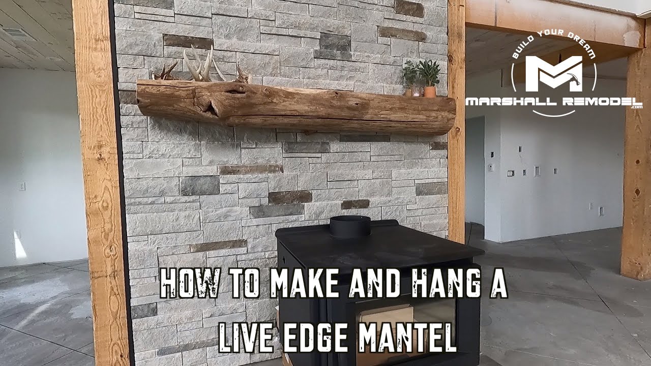 First DIY Chainsaw Mill Project - How to Make and Hang A Live Edge Mantel!
