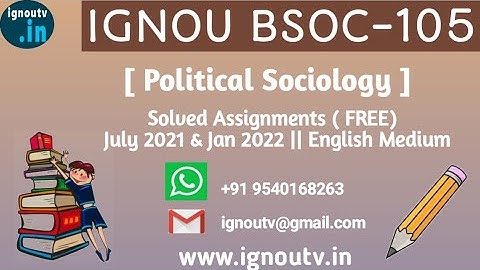 IGNOU BSOC-105 Solved Assignment July 2021 & Jan 2022 [FREE] || IGNOU BASOH || IGNOU TV || IGNOU ||